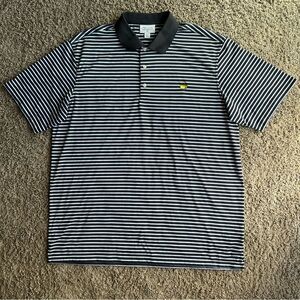 Masters Performance Men's 2XL Black Stripe Polo Augusta Logo Golf Stretch Active